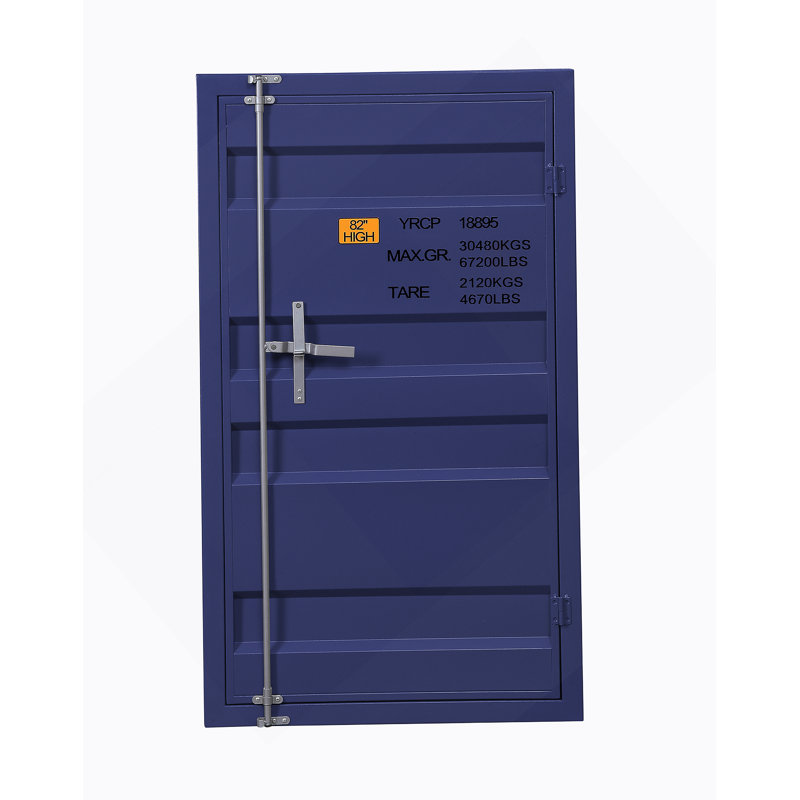 Armoire de rangement rectangulaire, commode en métal avec 4 tablettes