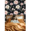 Papier peint floral avec motif floral rose