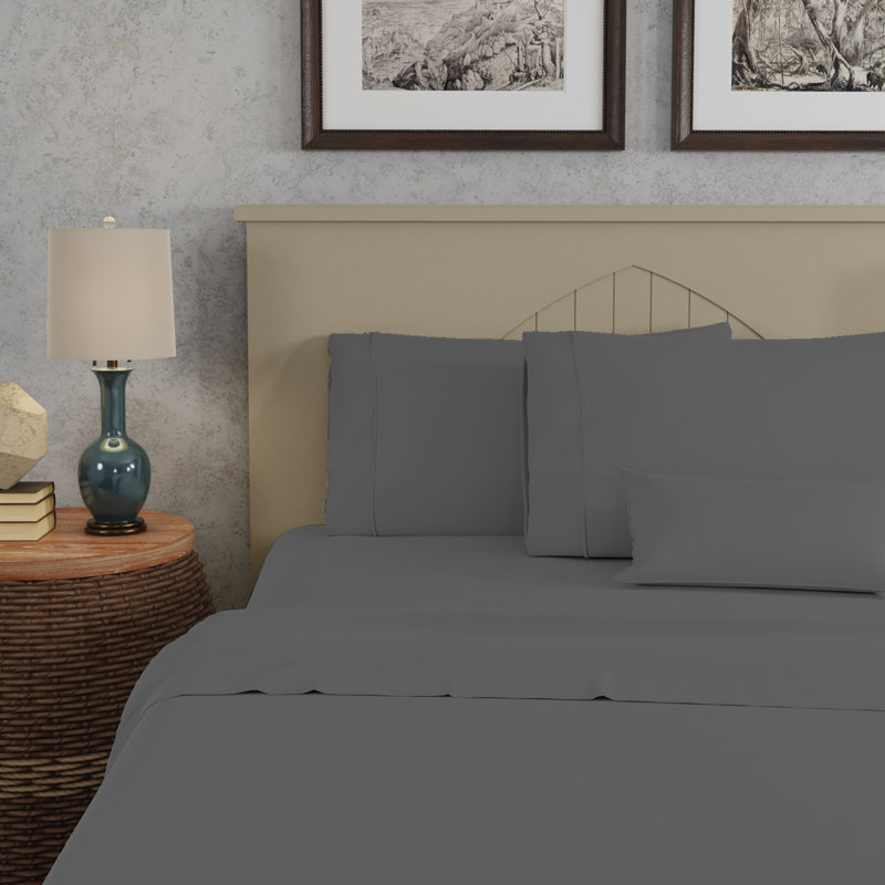 Soft & Silky Tencel Sateen Lyocell Sheet, Full/Double, Dark Gray