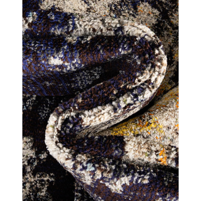 Dimonetta Washable Abstract Indoor Rug, Rectangle 4'1" x 6'1"
