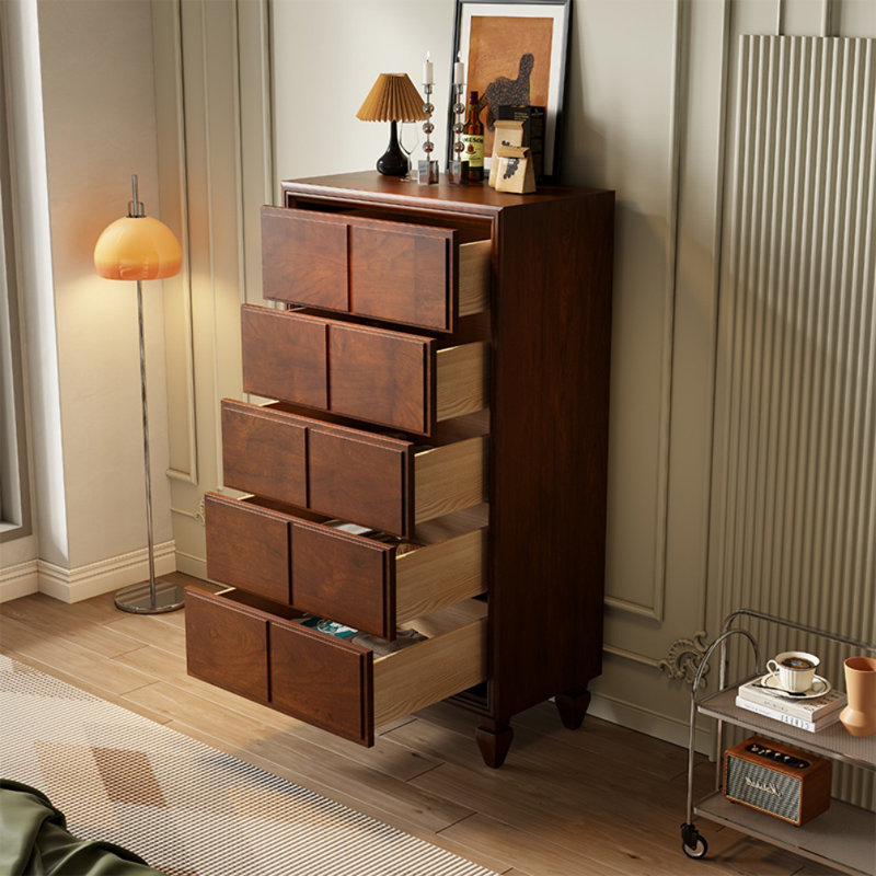 Commode d'appoint en bois massif style rétro