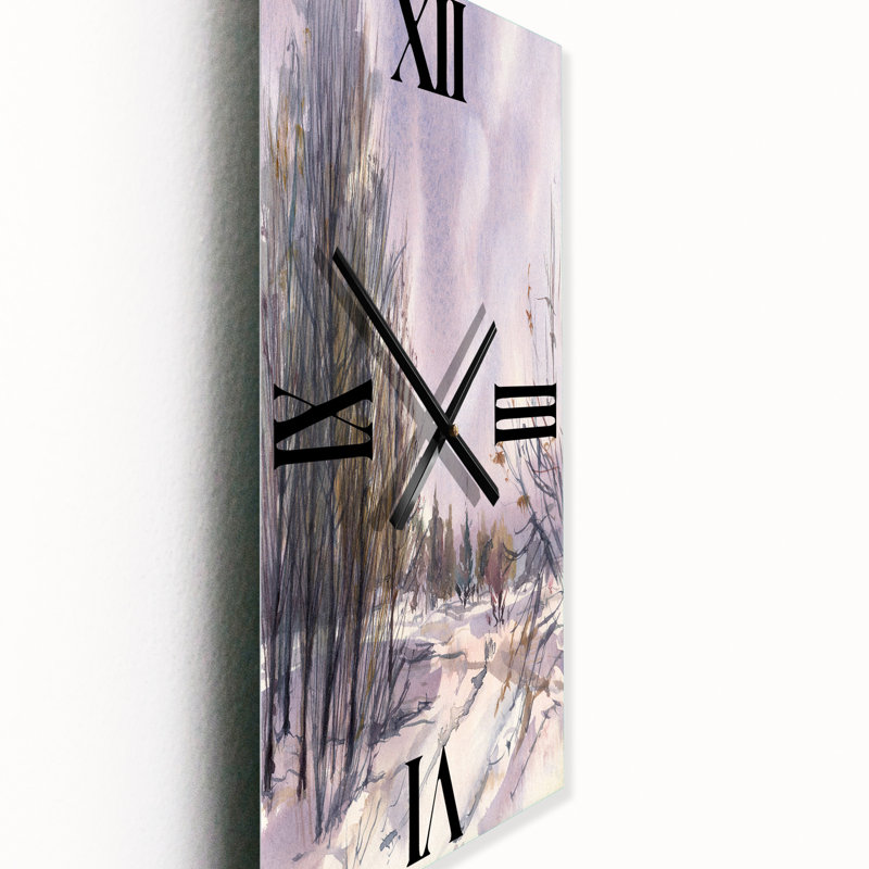 Horloge murale paysage d'hiver avec tons de neige, Petit