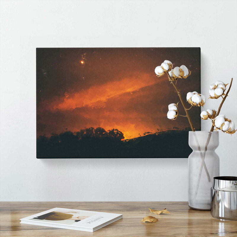 Orange Sky In Abstract - Wrapped Canvas Print, 40cm H x 60cm W x 3cm D
