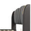 Structure de lit tapissier en cuir pour grand lit avec tête de lit à oreilles, pied de lit ondulé, sans sommier, design moderne et élégant-1140220407-1140220406