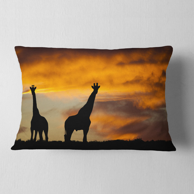 Silhouette de la faune africaine - coussin imprimé animal