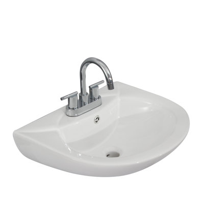 Lavabo de salle de bain mural 21 po en porcelaine vitreuse avec trop-plein Banks