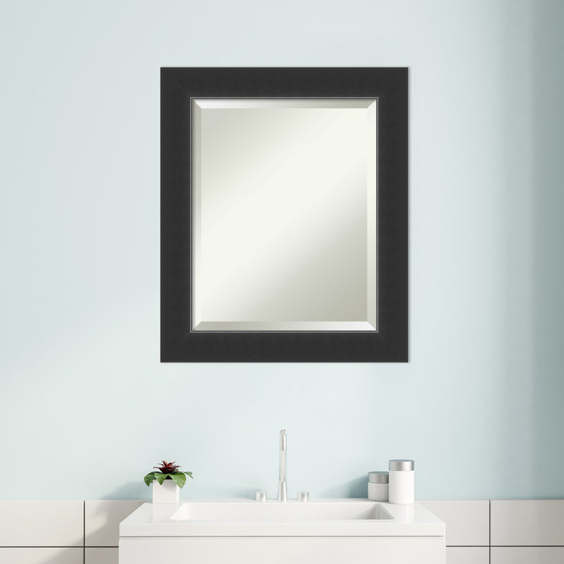 Hatton Flat Mirror, 25" x 21" , Black