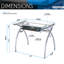 Bureau d'ordinateur avec plateau coulissant en verre transparent Techni mobili Contempo, transparent