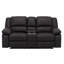 Canapé double inclinable noir avec console