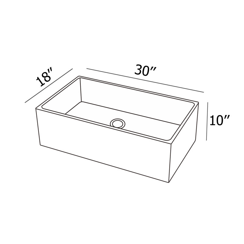 33" L x 18" W Single Basin White Cermaic Farmhouse/Apront Kitchen Sink