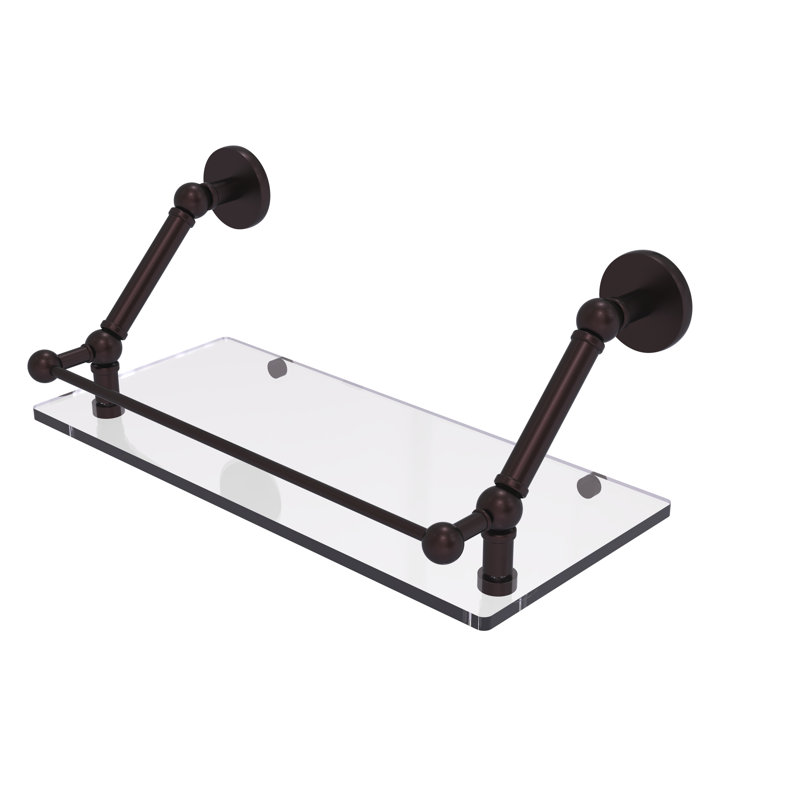 Tablette flottante Dalston avec barre de galerie, Bronze antique, H 8 po x l 18 po x P 8,6 po