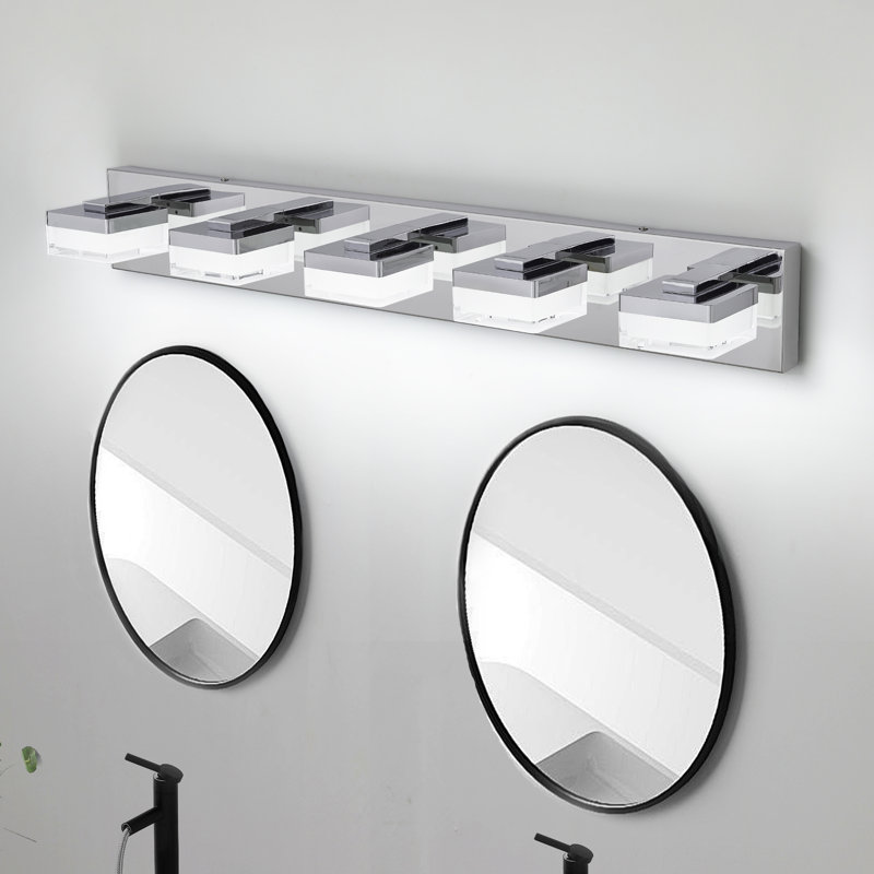 Applique murale à 5 lumières pour salle de bain et miroir moderne au design moderne et minimaliste, écoénergétique et facile à installer