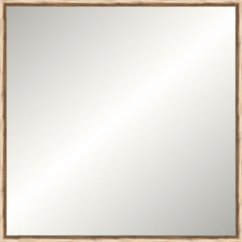 Silver Beaded Old World Mirror, Medium Square