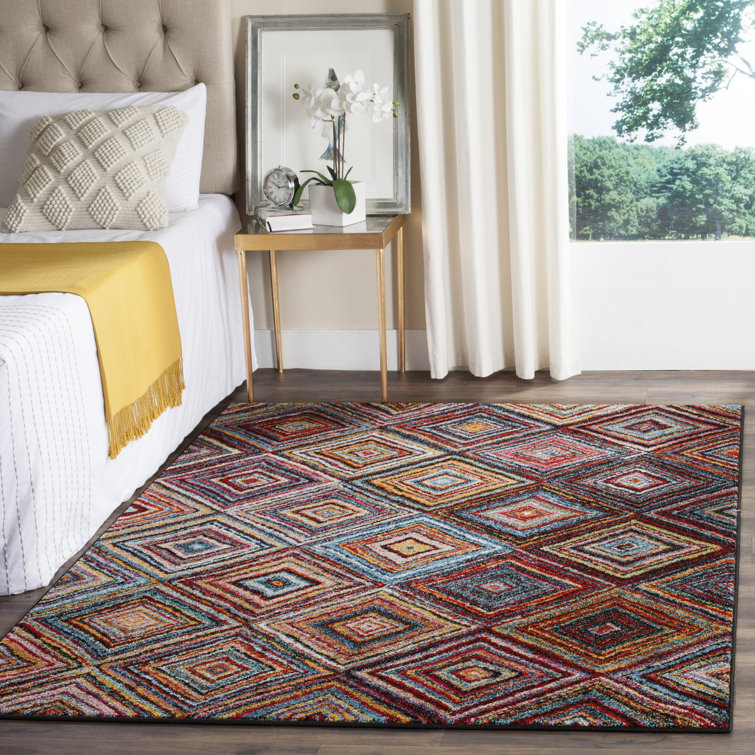 Miley Geometric Red Area Rug