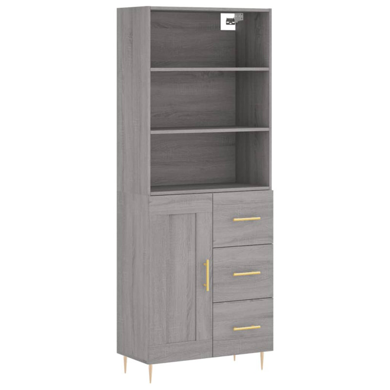 Gobert 69.5 Wide 3 Drawer, Grey Sonoma