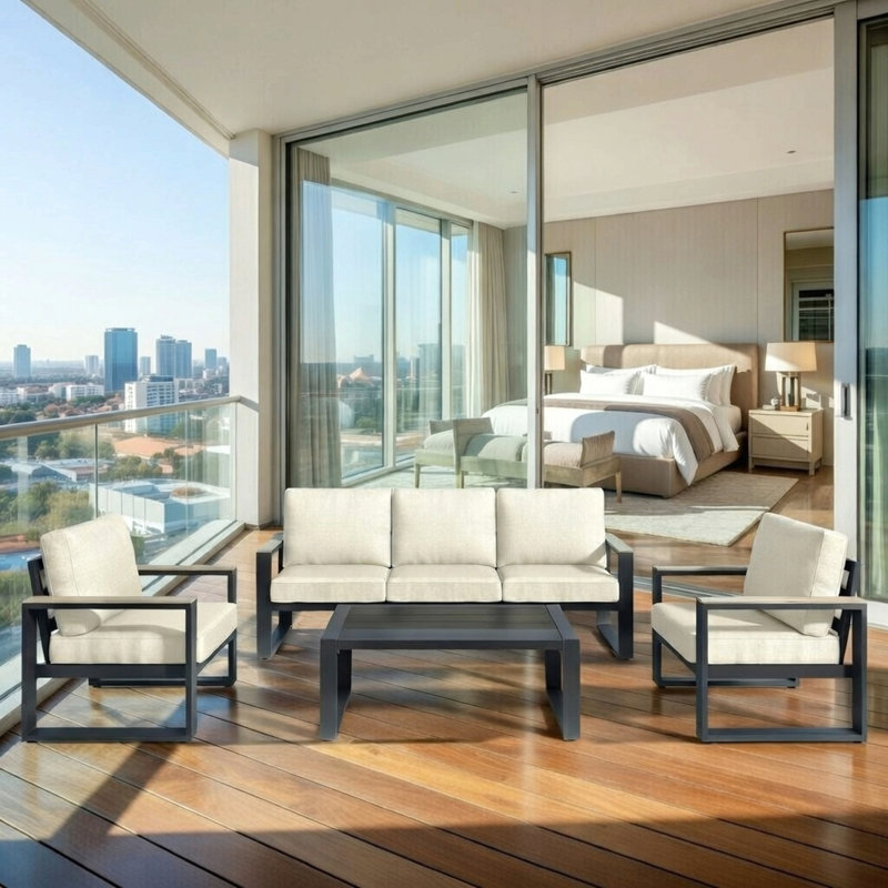 Ensemble de meubles de patio toutes saisons 4 pièces en aluminium Ultra