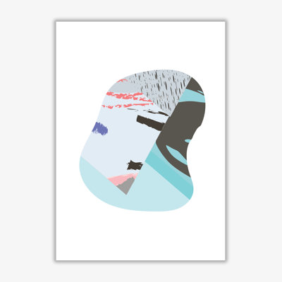 Teal Abstract Patterns Shape - Print
