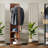 360° Rotating 66"X17.8" Multifunctional Full Length Mirror With Hook Storage Rack Coat Rack With Mirror Solid Wood Floor Mirror Bedroom Living Room Cloakroom Space Saving (Walnut)-1446183990-1446183989