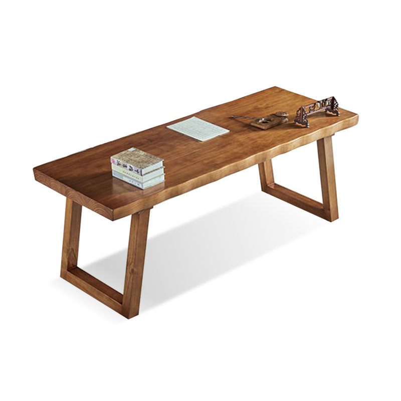 Nut-brown Rectangular Solid Wood Writing desk, 30.71" H x 78.74" W x 31.5" D