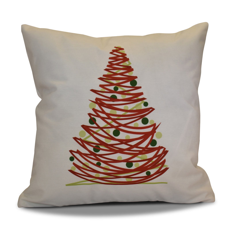 Housse de coussin d’extérieur pour sapin de noël et insert, H 20 po x l 20 po, Rouge