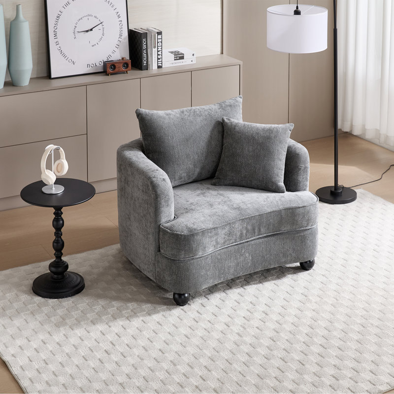 40.2" Chenille Removable Cover Soft Seat Sofa, Gray