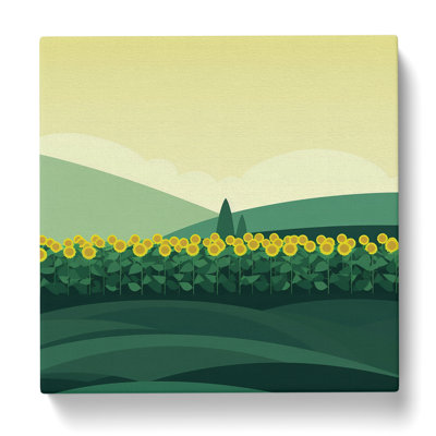 Sunflower Field Minimalism - No Frame Print