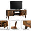 Meuble télé, console de télévision, centre de divertissement moderne de style Mid-Century pour téléviseur à écran plat, décodeur, consoles de jeu, dans le salon