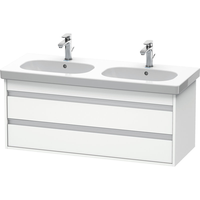 Ketho 45.25'' Wall Mounted Double Bathroom Vanity Base Only, White Matt