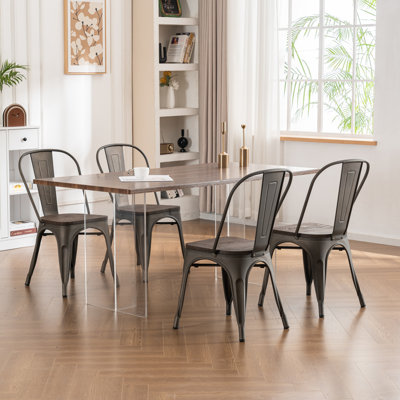Augustine 17.7'' H Metal Stacking Side Chair