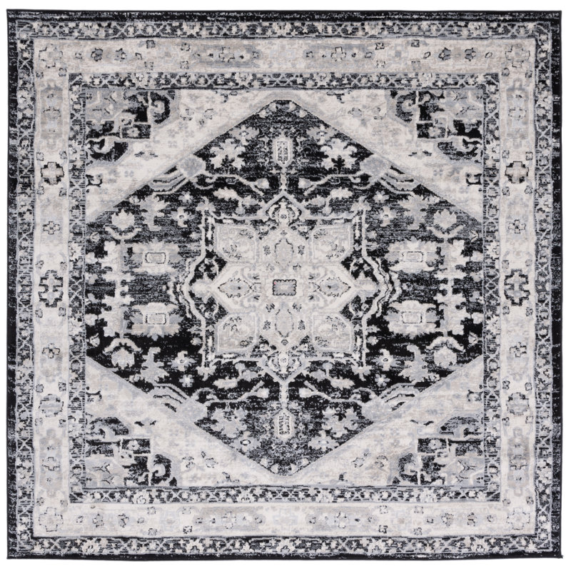 Alberte Performance Oriental Rug, Square 6'7"