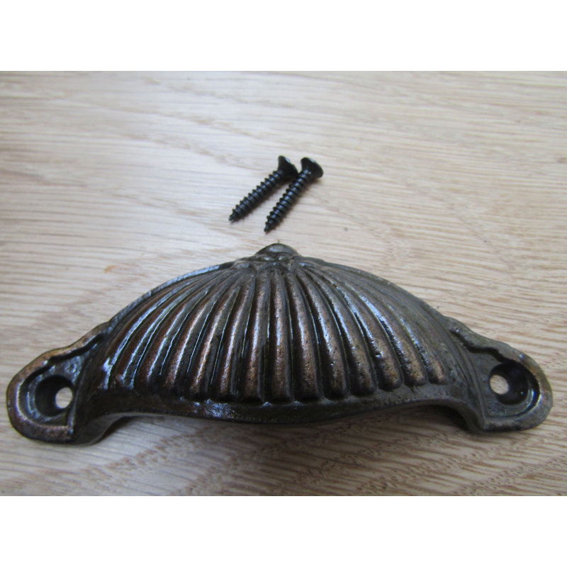 Ridged Cup Pull Handle Antique Copper, Antique Copper