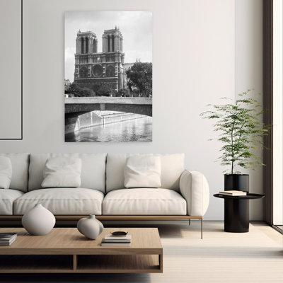 1920S Notre Dame Cathedral Western Facade Roman Catholic Medieval French Gothic Architecture Built 1163?1345 Paris France Classic Gothic Retro Arch...