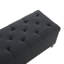 Banc noir avec repose-pieds capitonné en lin de 47,5 po avec repose-pieds robuste à charnière de sécurité pouvant supporter un coffre de rangement multifonctionnel de 500 lb pour le vestibule et le couloir du salon