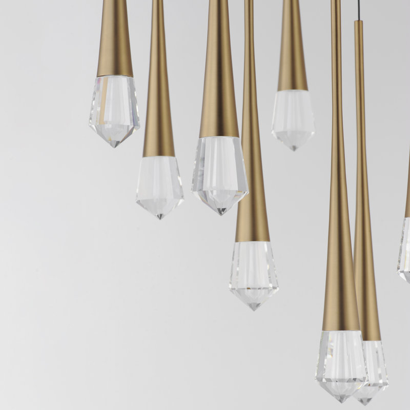 Luminaire suspendu 9 lumières, Or