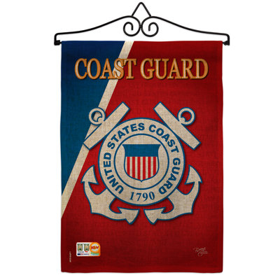 Polyester à 2 côtés 19 x 13 po coast guard drapeau de jardin