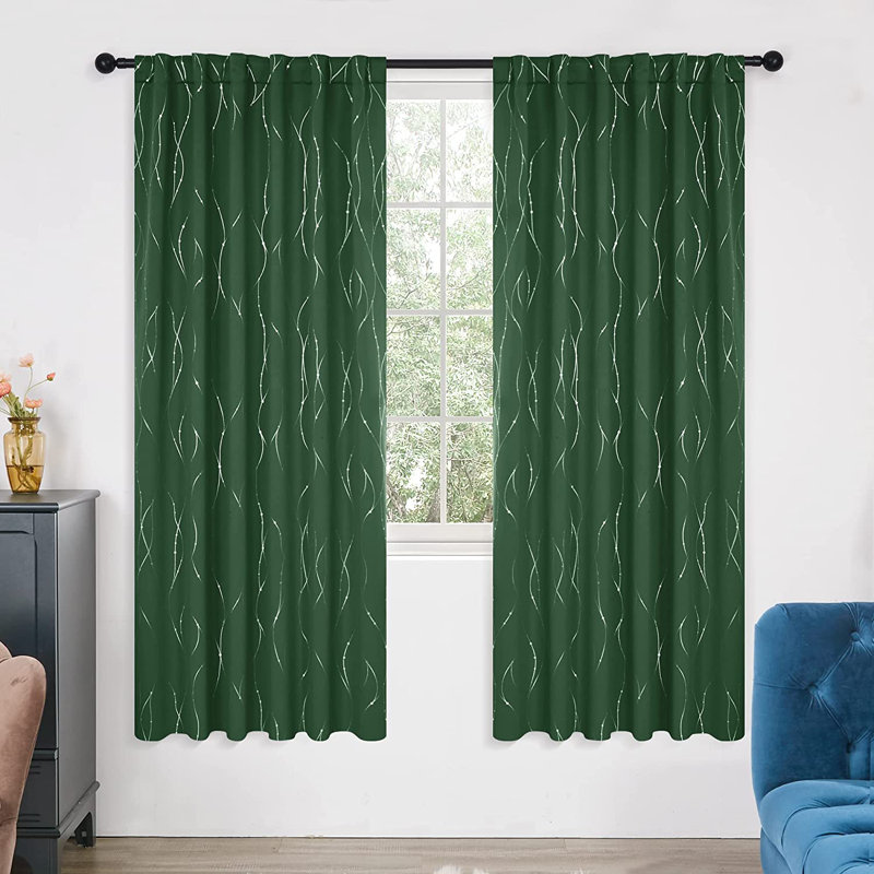 Deenie Room Darkening Curtain Pair, 52'' W x 84'' L, Green