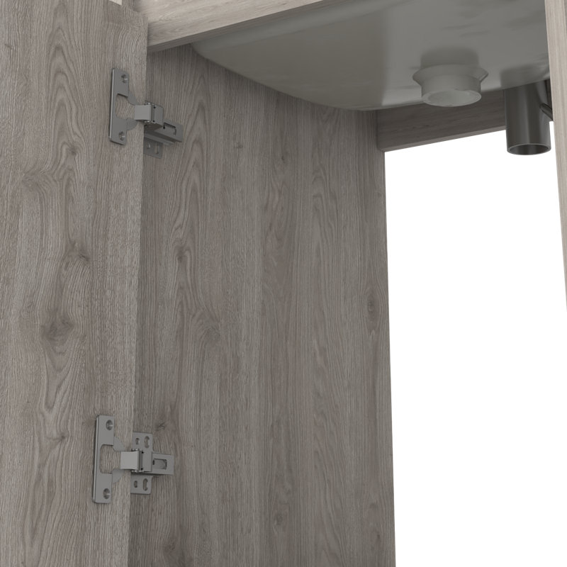 Meuble-lavabo autoportant avec tablette ouverte Bruto, Gris clair