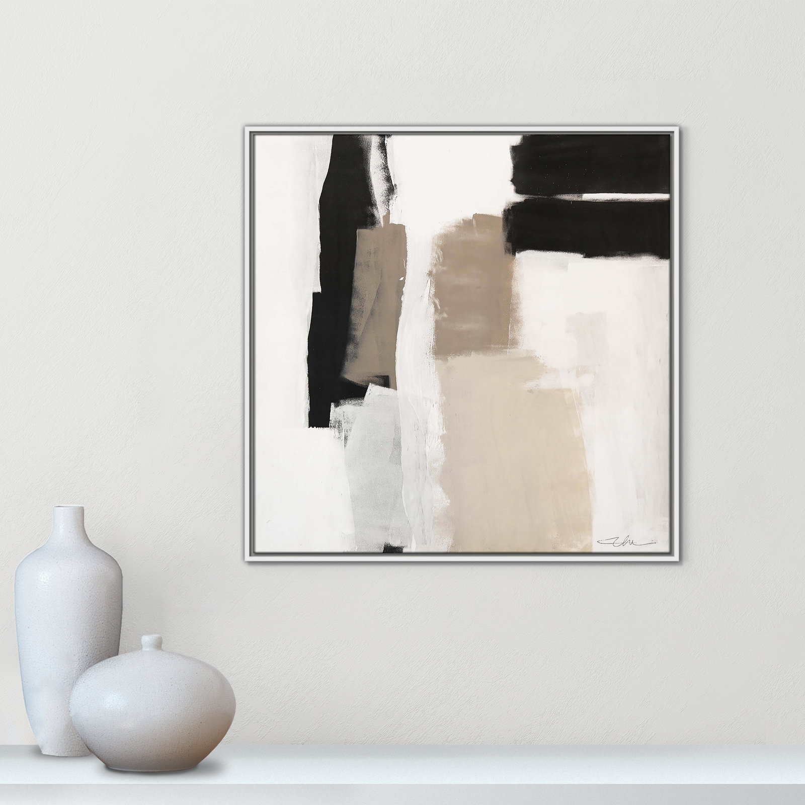 Earth Scapes II-A Print by Casa Fine Arts, White Floater Framed, 31.5" H x 31.5" W x 2" D