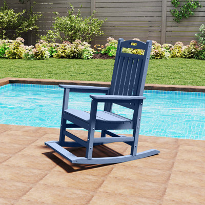 Outdoor HDPE Oversized Rocking Chair with Footboard