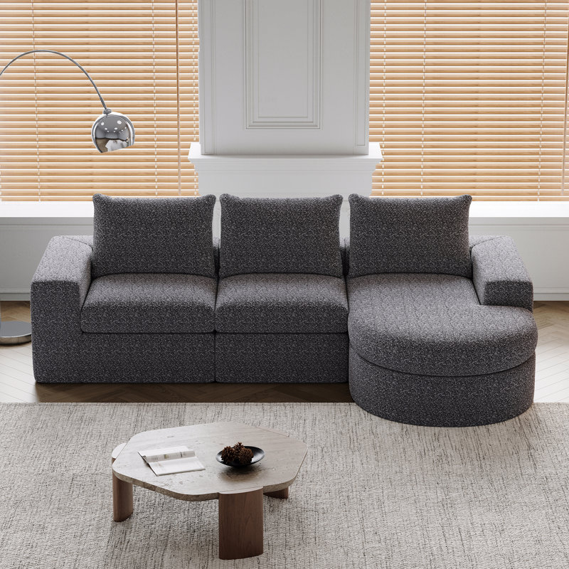Canapé modulaire 99 po Chenille, Gris