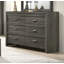 Mobilier de chambre à coucher 1 tiroir rustique contemporain à 6 tiroirs de rangement à finition grise rustique-80679715