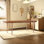 Oak Rectangular Solid Wood Top with Solid Wood Base Dining Table