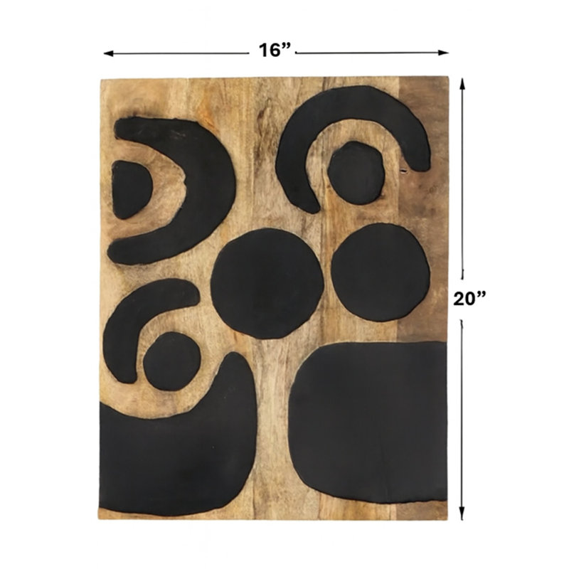 Wood Wall Art | Natural Finish, Abstract Pattern Wall Decor | 16x20 inches, Abstract3