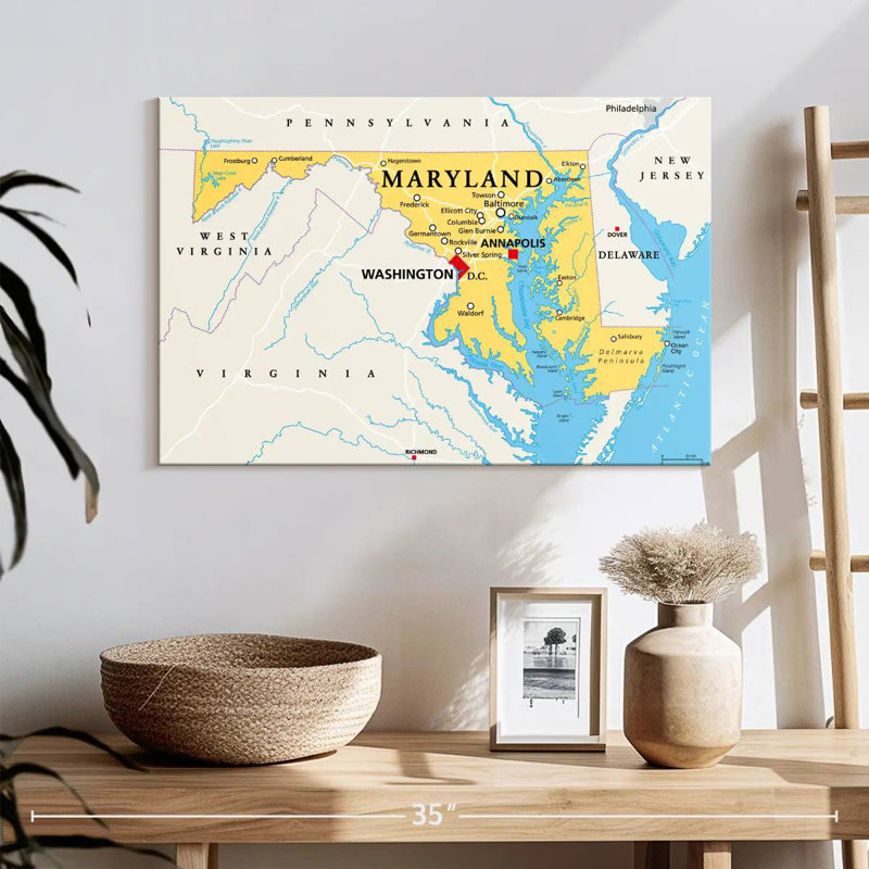 Carte d'Aliaz, Maryland, H 16 po x l 24 po