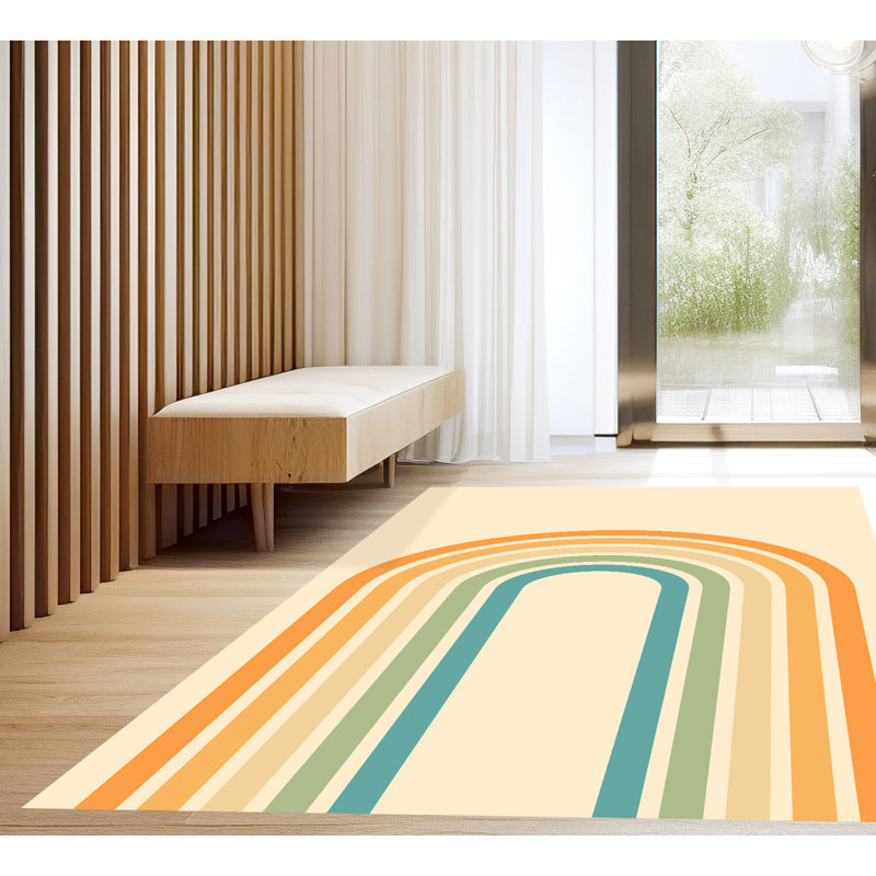 Bircan Vinyl Machine Printed Area Rug, Rectangle 3'3.4" x 5'10.1"