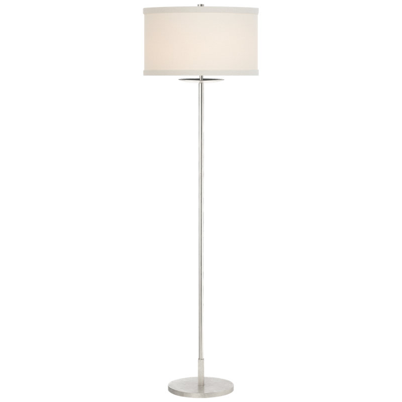 kate spade new york Walker Medium Floor Lamp, Burnished Silver, Cream