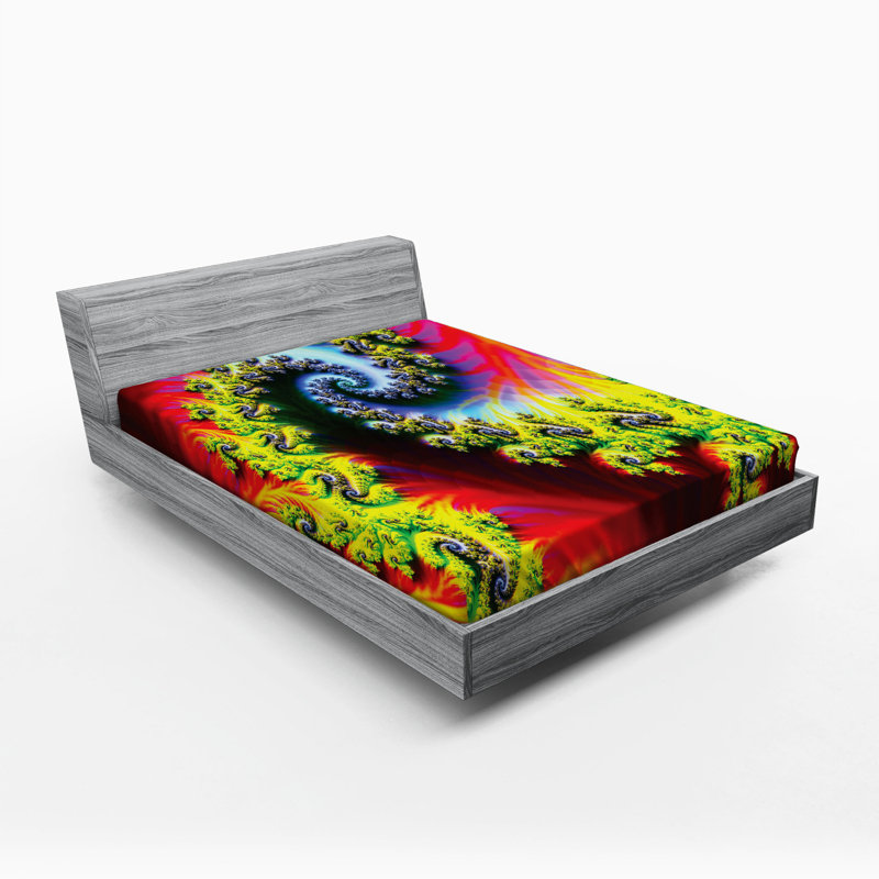 Microfiber Abstract Fitted Sheet, Full Fitted Sheet