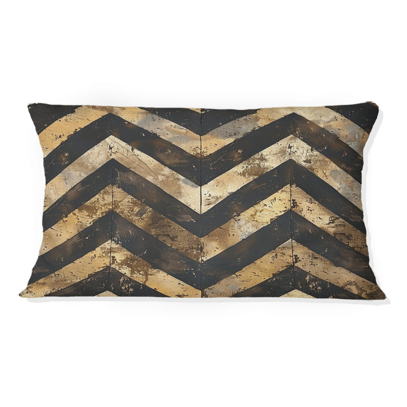 Coussin Chevron Rhythm II - Glam, Brun / or