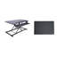  Convertisseur de bureau debout électrique noir 46 po avec prise CA, chargeur USB et plateforme de tapis de sol anti-fatigue