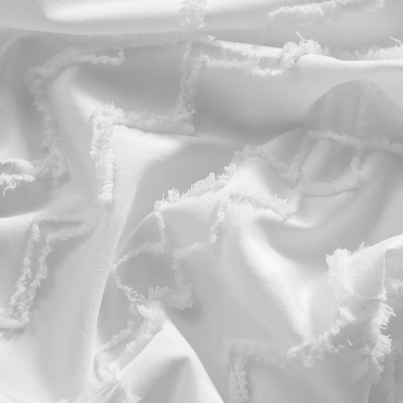 Ensemble de housse de couette 100% coton percale , Blanc, Housse de couette grand et 2 taies d'oreiller stan